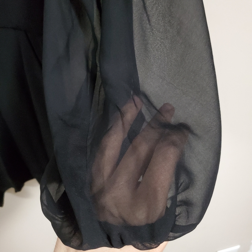 BEBE Black Romper - Mesh and Satin - Picture 7 of 8